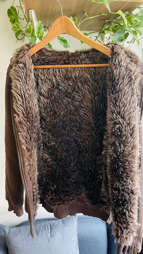 Zara faux fur coat men discount