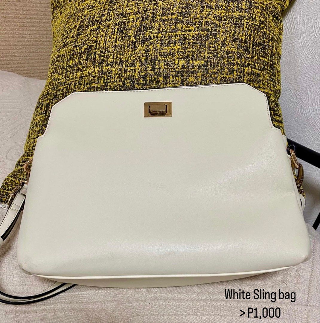 White sling bag (from Japan) (Category: Cross-body Bags) located in Binan City. Submitted by de.clutterbyM (Listing ID 1224790201, Image 1). Description: Decluttering Preloved (personal) bags from Japan. Kindly check each photo for price and details Location: Biñan, Laguna MOP: Gcash or Bank transfer MOD: Shopee checkout for shipping only (additional P10) 📌Reservations are for sure buyers only 📌NO TO JOY MINERS - Once you commented MINE, it's c