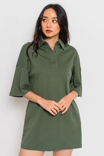 YHF Young Hungry Free Marco Polo Shirt Dress (Rainforest Green)