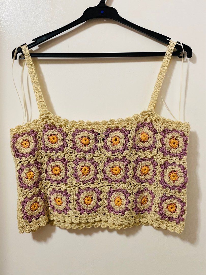 Zara crochet daisy top, Women's Fashion, Tops, Blouses on Carousell