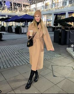 ZARA  MANTEL CAMEL BELTED WOOL COAT LAPEL COLLAR SPECIAL EDITION