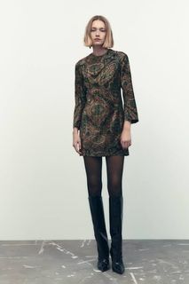 Zara Women’s Printed Velvet Mini Dress