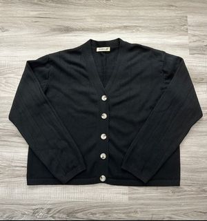 黑色排扣針織外套