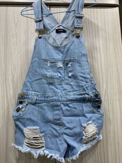 牛仔吊帶褲