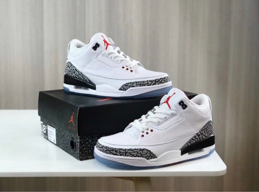 Jordan 3 retro free clearance throw line white cement