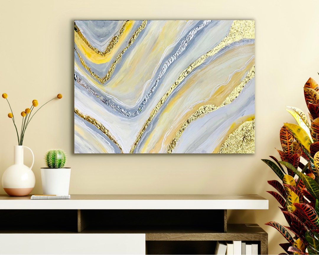 Abstract Painting Gold on Carousell