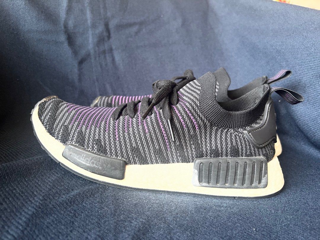 ADIDAS NMD R1 PRIMEKNIT BLACK AND PURPLE Women s Fashion