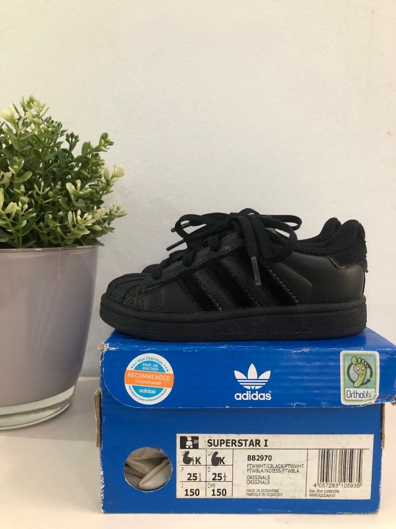 Adidas Superstar Kids Black Fesyen Pria Sepatu Sneakers di