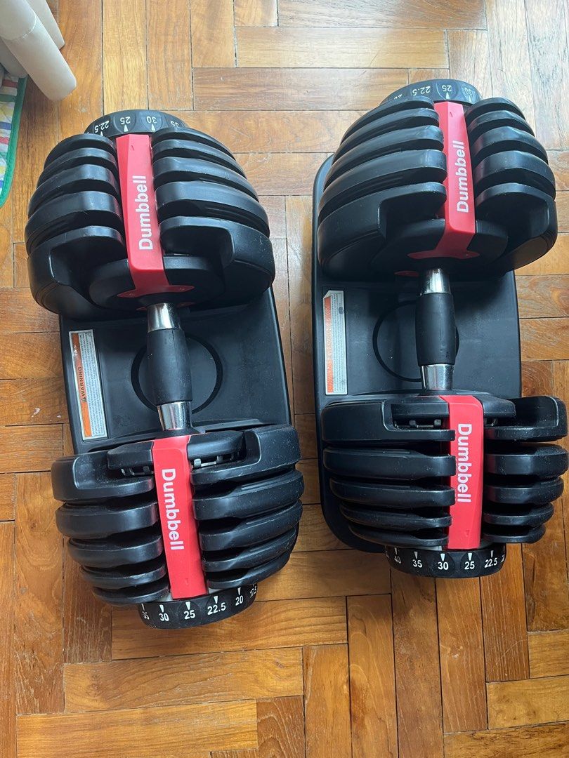 Adjustable Dumbbells and bench, Sports Equipment, Exercise & Fitness