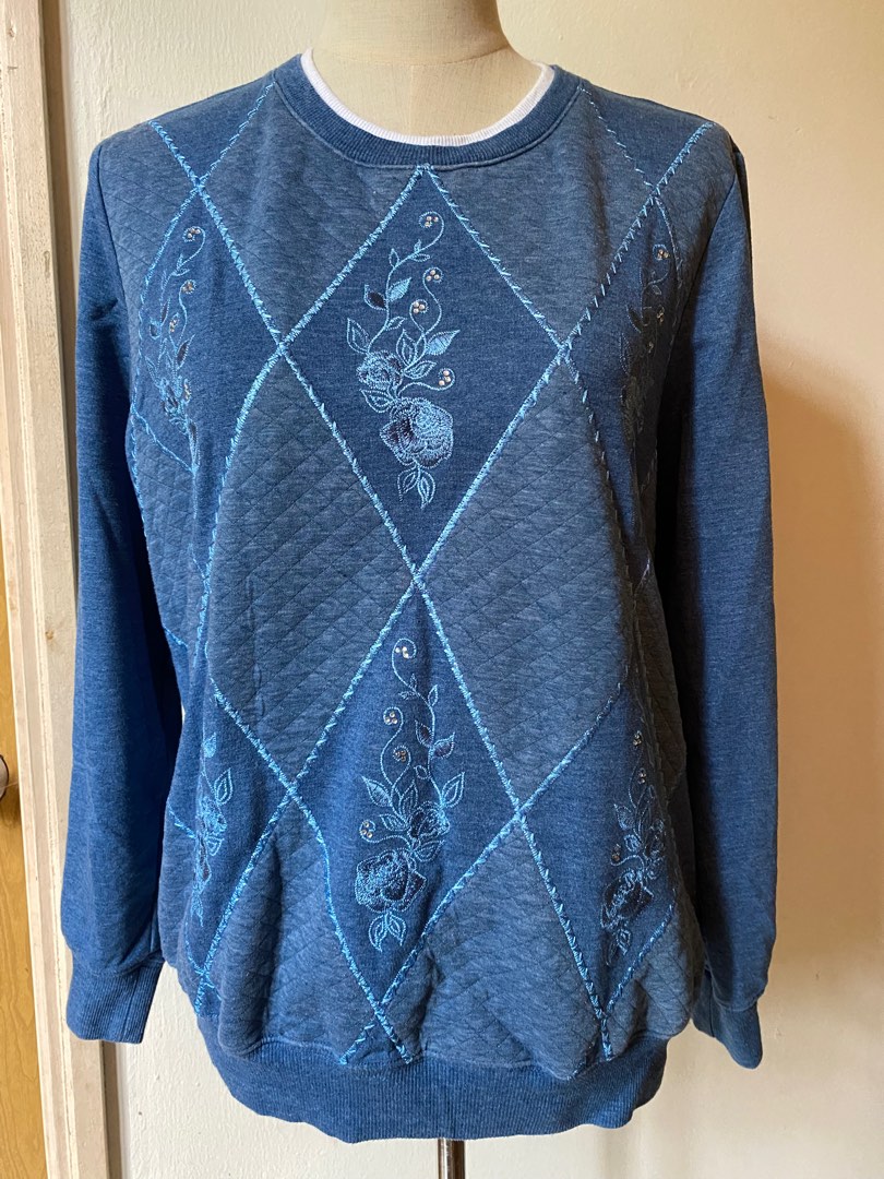 Alfred Dunner Blue Sweatshirt, Women's Fashion, Tops, Longsleeves on  Carousell