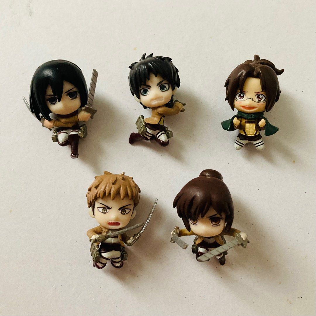 Attack on Titan Figure Charm Set (Category: Figurines & Statues) located in San Mateo. Submitted by g.stuff (Listing ID 1224949331, Image 1). Description: ▫️5 figure charms (Eren, Mikasa, Sasha, Jean, Hange) ▫️Height: approx. 3.5cm 💰MOP: BPI/BDO/Gcash ▪️To view more items, visit my profile: carousell.com/g.stuff.