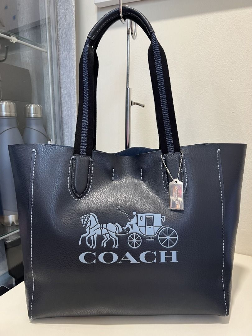 AUTHENTIC Coach Derby Tote With Horse And Carriage in Midnight Navy Multi,  Luxury, Bags & Wallets on Carousell