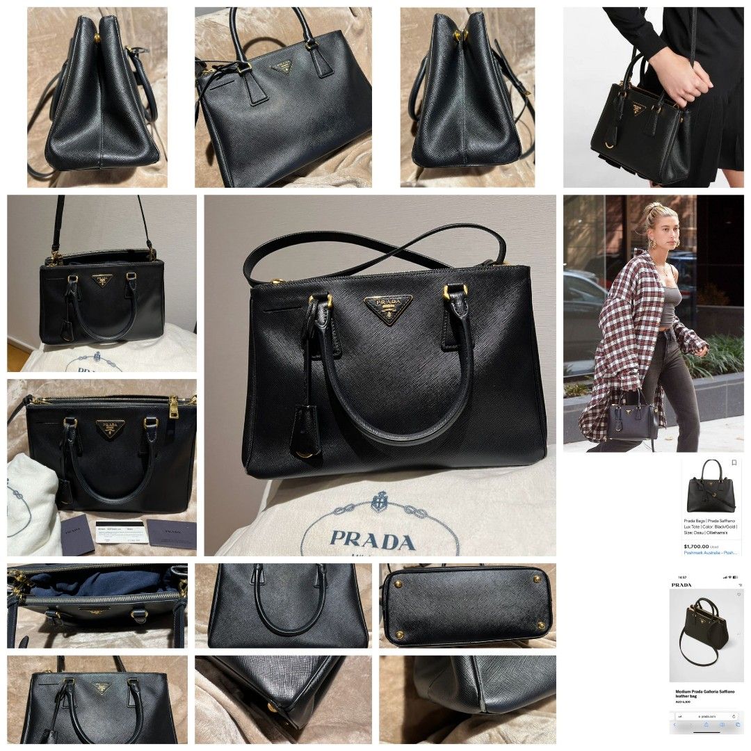 Black Prada Galleria Saffiano leather medium bag, Luxury, Bags & Wallets on  Carousell