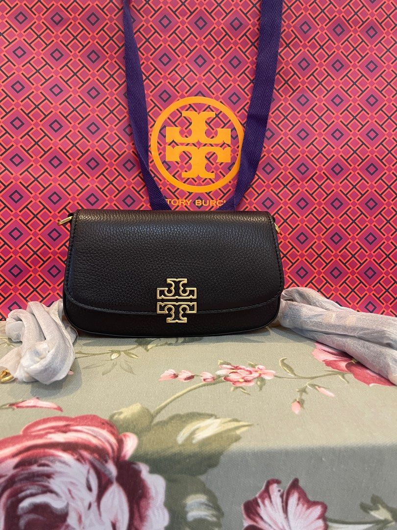 Authentic Tory Burch Britten crossbody bag handbag black leather, Luxury,  Bags & Wallets on Carousell