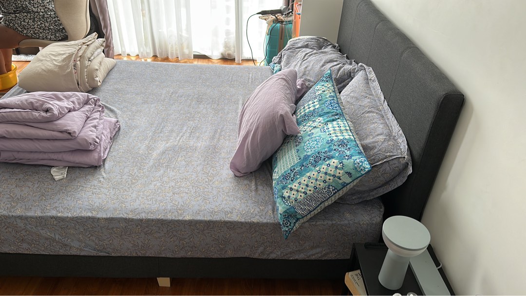 HipVan Bed Frame + Mattress Lightly Used, Furniture & Home Living