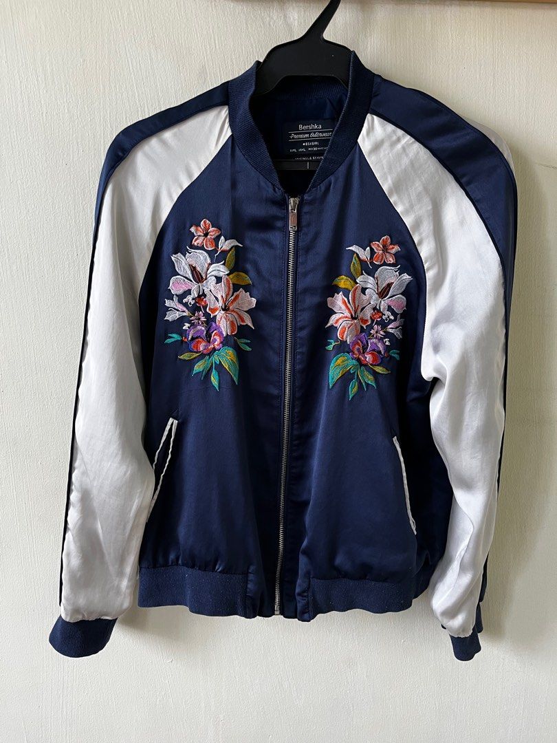 Bershka Oriental Inspired Satin Bomber Jacket (Category: Coats, Jackets and Outerwear) located in Pasig City. Submitted by feelmm (Listing ID 1224959061, Image 1). Description: .