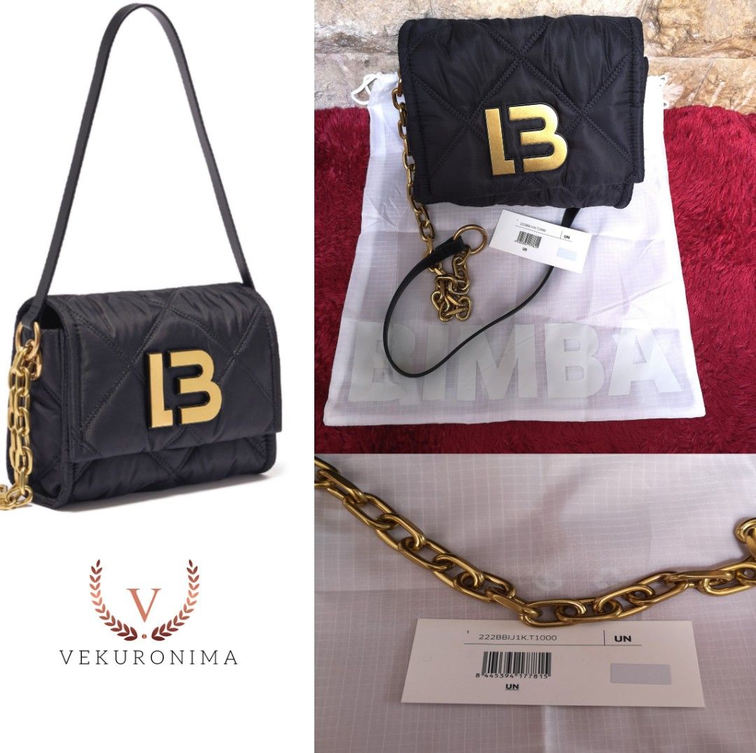 BIMBA Y Lola S Black Nylon Crossbody Bag with Flap Un