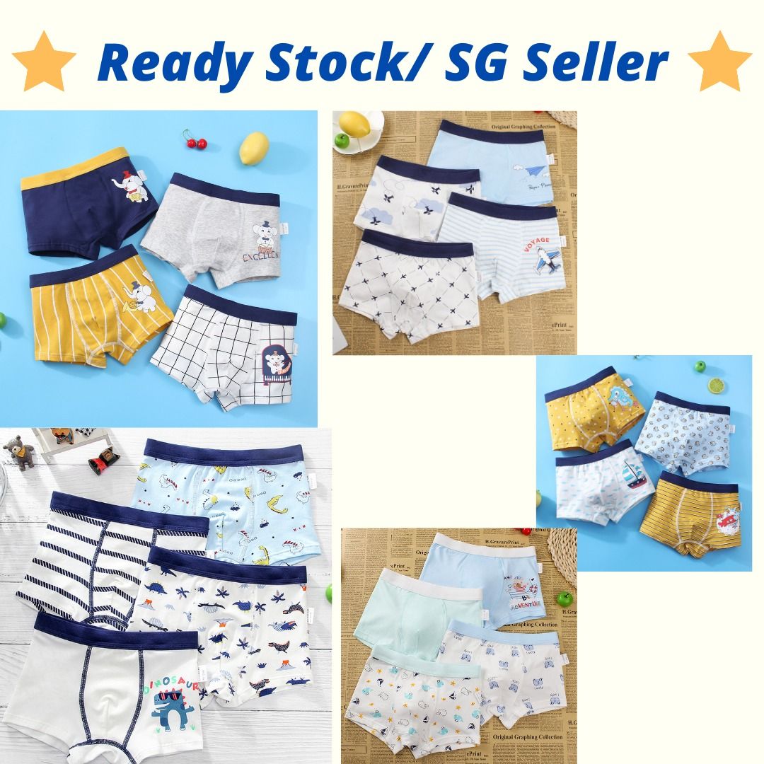 4Pcs Toddler Boys Underwear 95% Cotton Soft Breathable Cute Cartoon Letter  Pattern Comfy Boxers Briefs