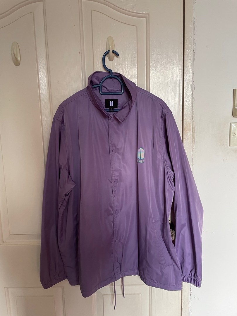 BTS Army Vintage Coach Jacket Purple Women s Fashion Coats