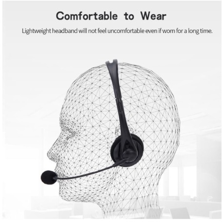 Call center wired headset wired USB port microphone telephone operator ...