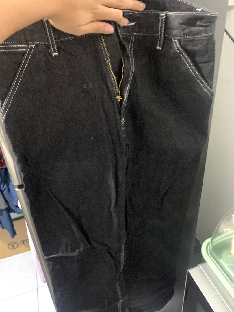 Carhartt Black Jeans w White Stitching, Men's Fashion, Bottoms, Jeans on  Carousell