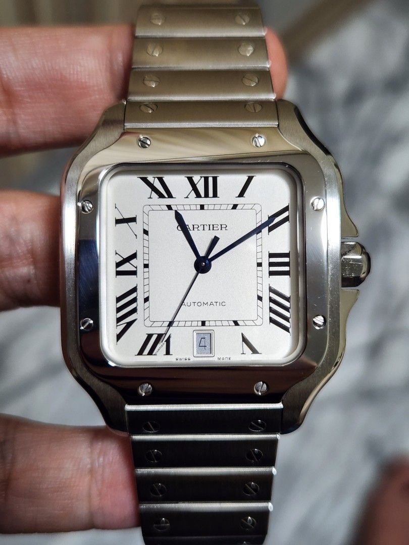 Cartier santos large white dial wssa0009 Luxury Watches on