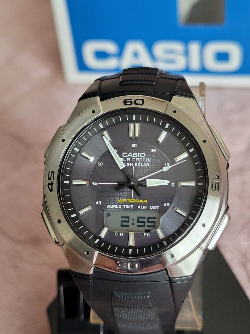 Dele Inspicere Kunstneriske Casio Wave Ceptor Tough Solar World Time WVA-470, Men's Fashion, Watches &  Accessories, Watches on Carousell