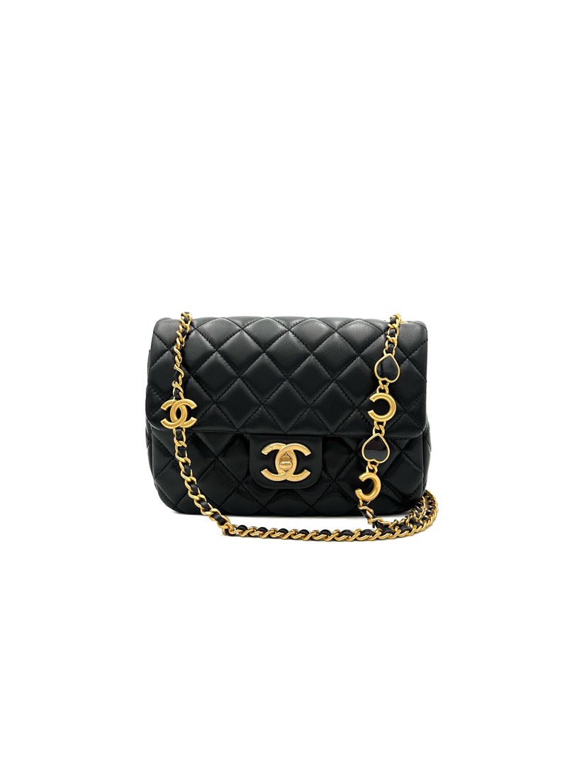 Chanel 22K Coco Chain Flap Bag (Black) - Brand New, Luxury, Bags