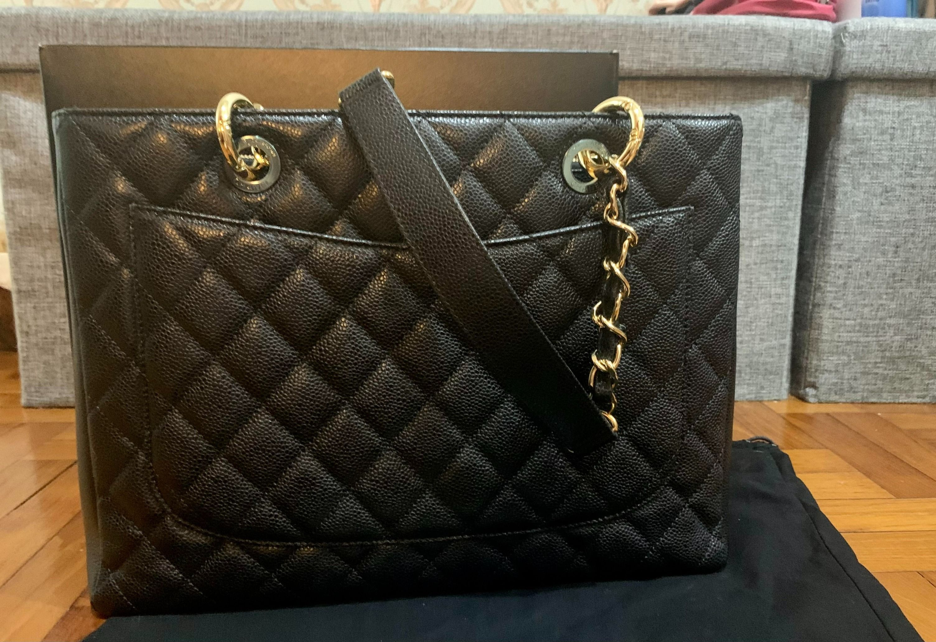 CHANEL GST Grand Shopping Tote in Gold Hardware Caviar Leather