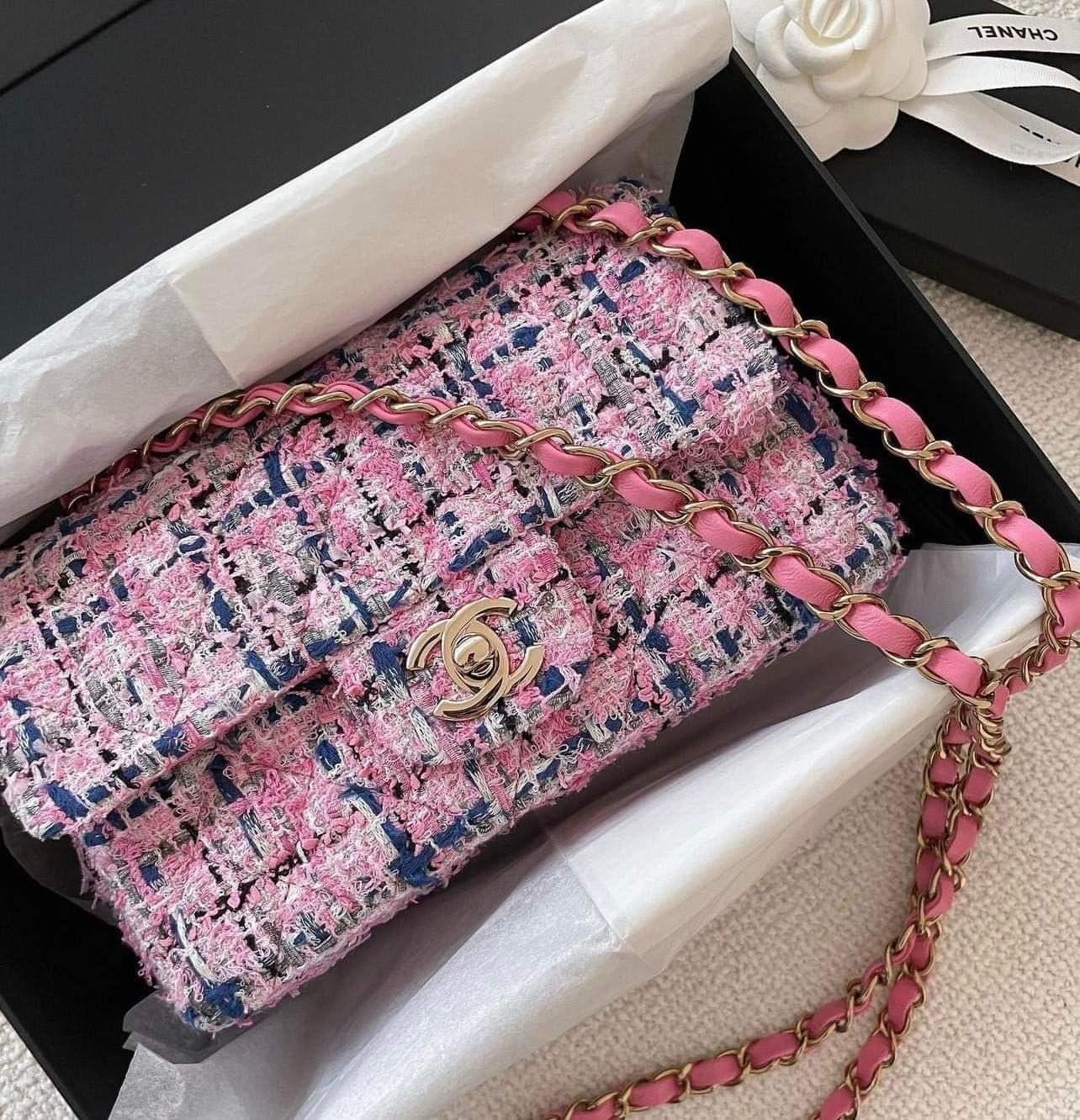 Chanel Mini Rectangular Tweed Lghw, Luxury, Bags & Wallets on