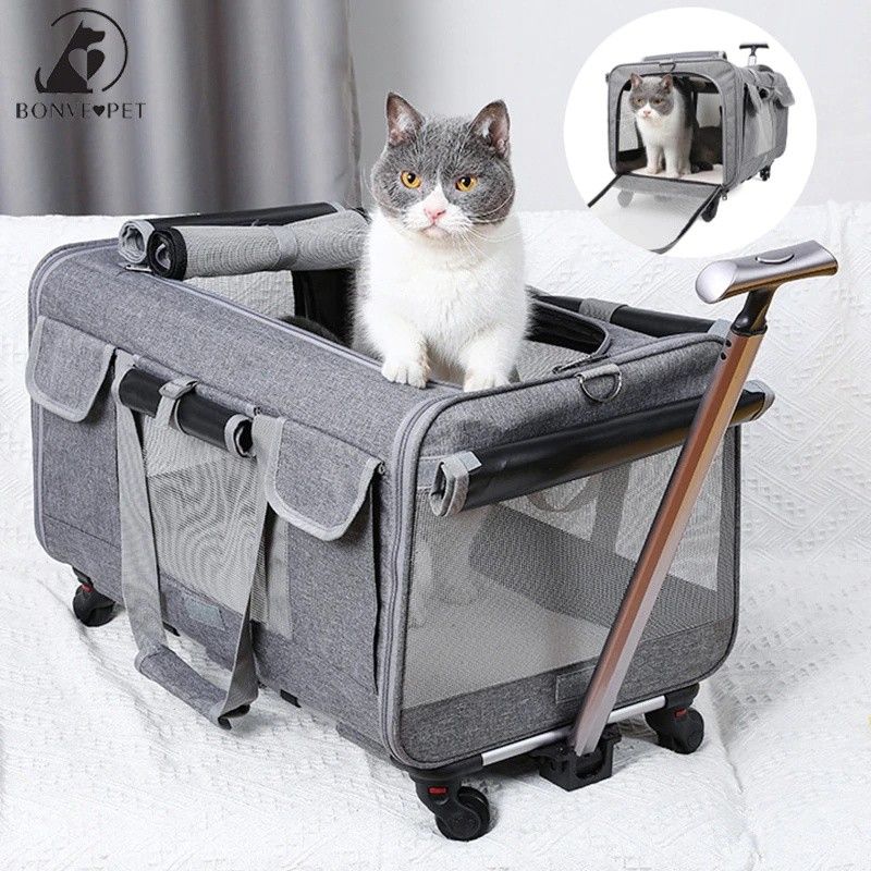 Cat carrier with wheels hot sale