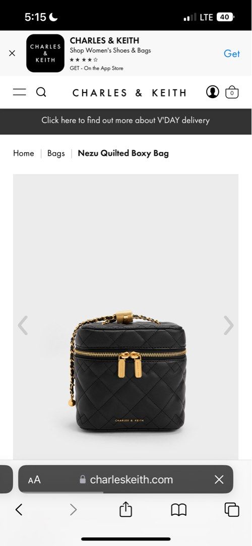 Nezu Quilted Boxy Bag - Black