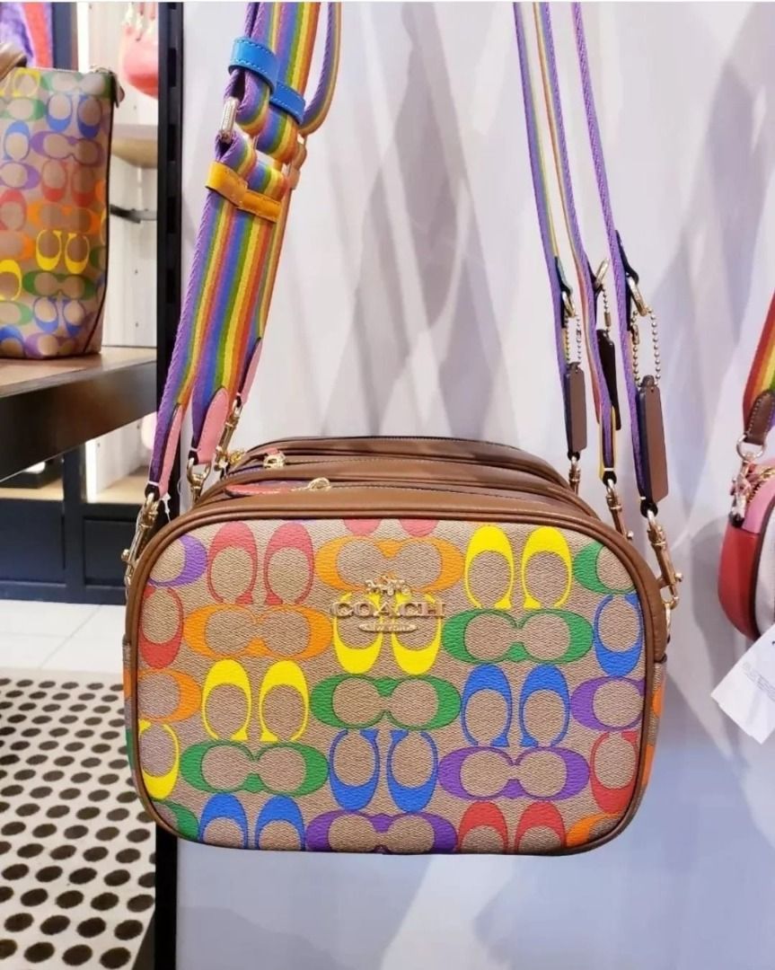 Coach Jamie Camera Bag In Rainbow Signature Canvas Women