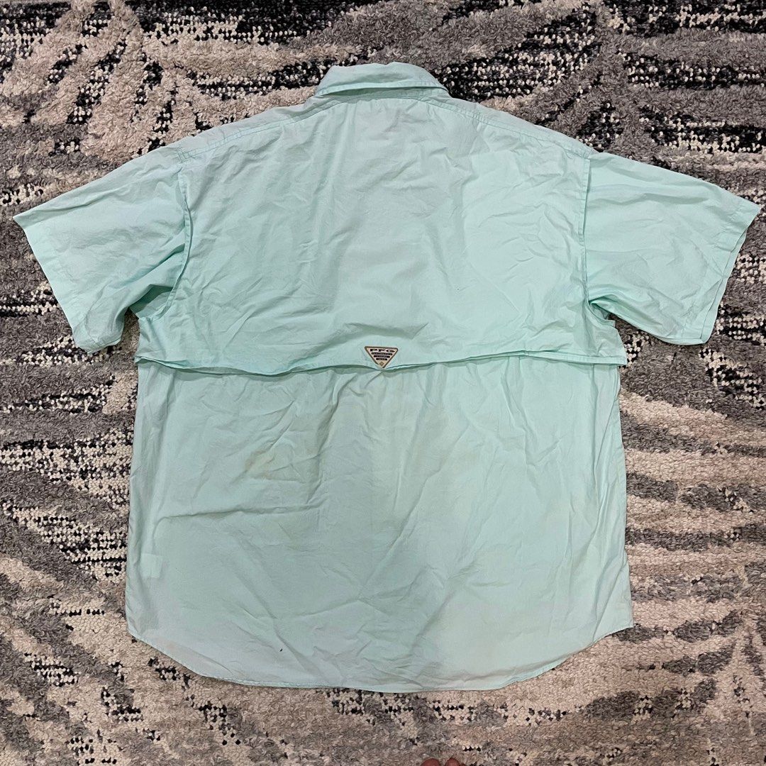 Columbia Men's PFG Omni-Shade UPF 30 Distant Water Convertible Sleeve Shirt