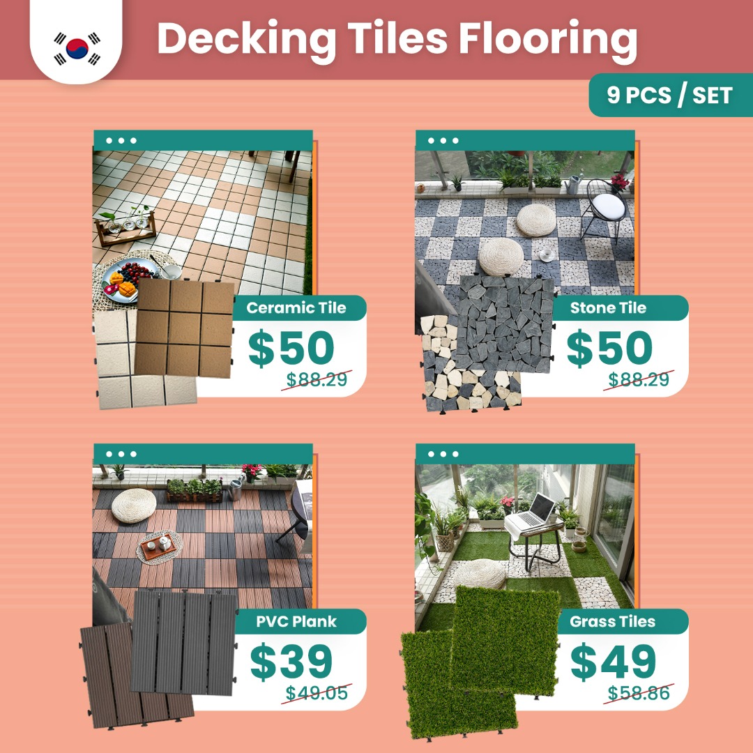 SPECIAL PRICE Decking Tile Flooring (9 pcs/set) / Plank Tiles / Grass