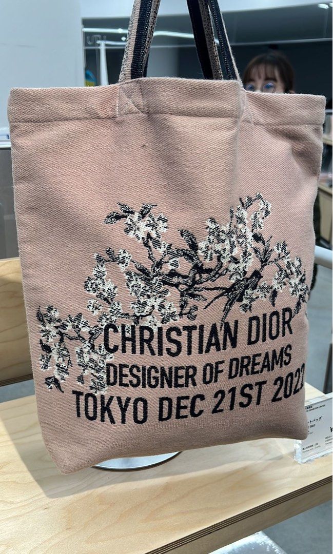 Christian Dior book medium tote bag canvas pink women's USED FROM  JAPAN