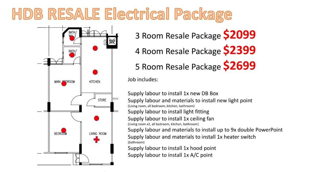 Electrical service (HDB), Home Services, Renovations, Lighting