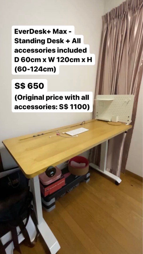 EverDesk+ Max Standing Desk (120x60cm), Furniture & Home Living ...