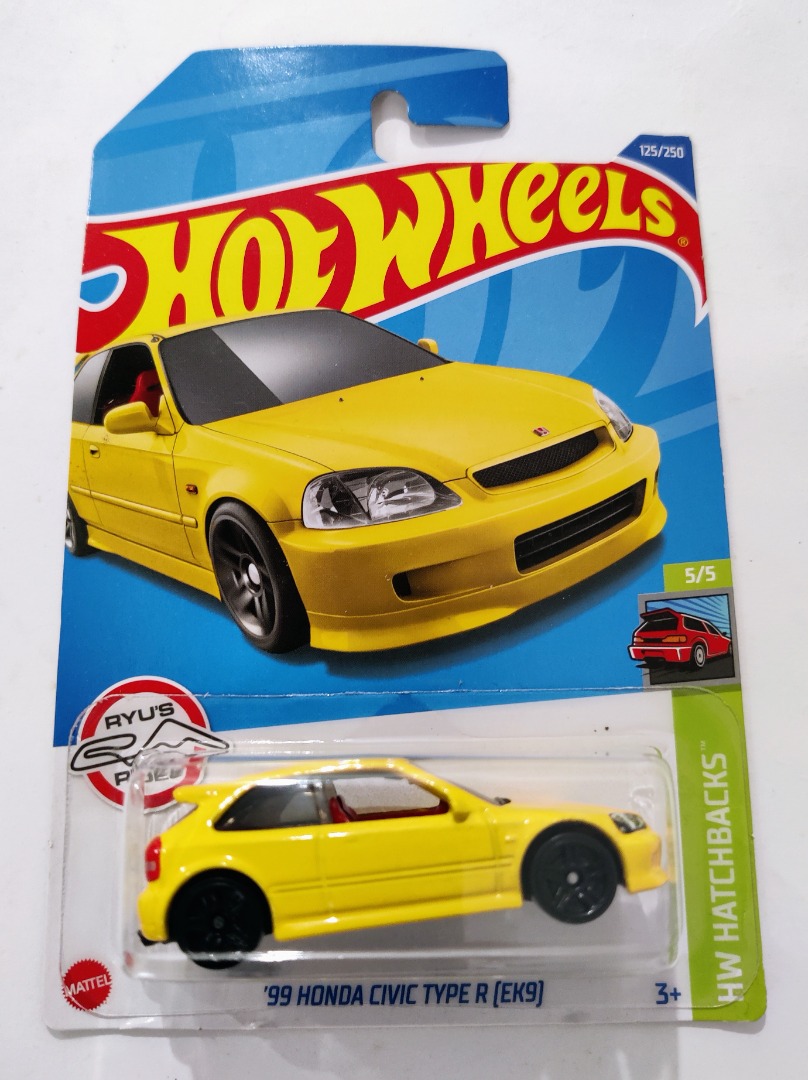 (f) Hot Wheels 99 Honda Civic Type R EK9 yellow, Hobbies & Toys, Toys