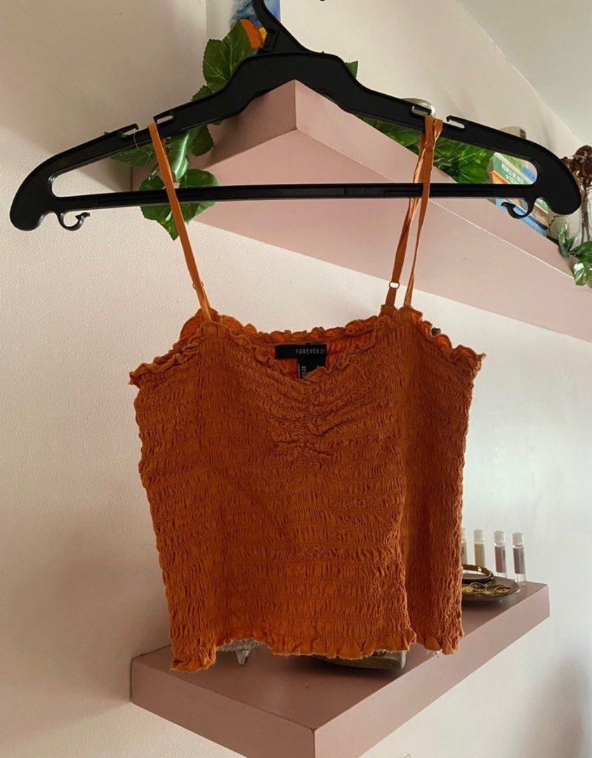 FOREVER 21 Y2K RUSTIC COTTAGE CORE SET (Category: Longsleeves) located in Manila. Submitted by shopblank (Listing ID 1225031063, Image 2). Description: Super nice!! 🧡 Worn once during Arctic Monkeys concert Crochet flared long sleeves top - Small on Tag Ruched Sleeveless Top- Medium on Tag Both can fit S-M :).