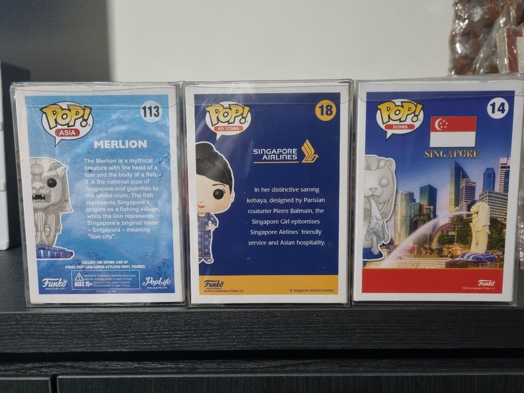 Funko Pop Singapore Lot (Merlion,Singapore Girl), Hobbies & Toys, Toys