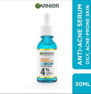 GARNIER Anti-Acne Serum (With 4% Vitamin C + Salicylic + Niacinamide + AHA To Fight Acne And Fade Dark Spots) 30ml
