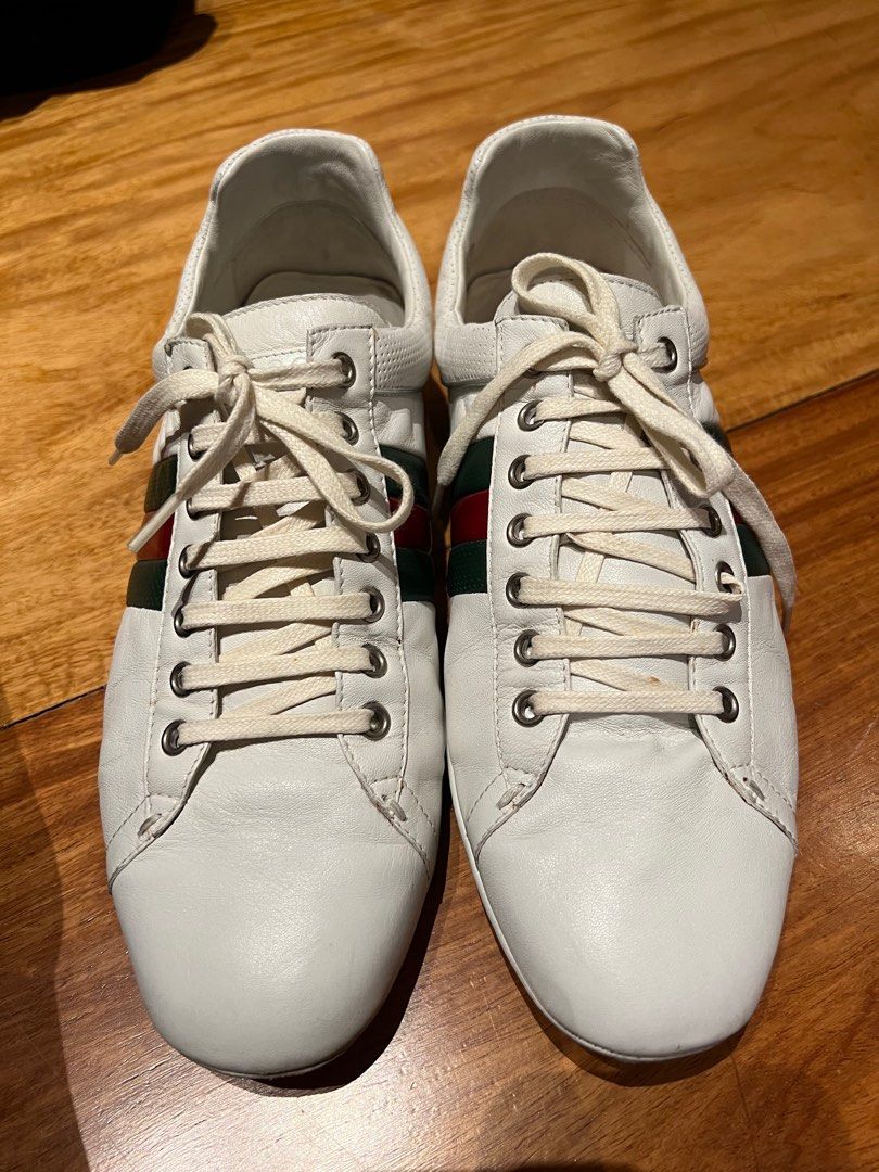 Gucci Leather ace green and red web sneaker