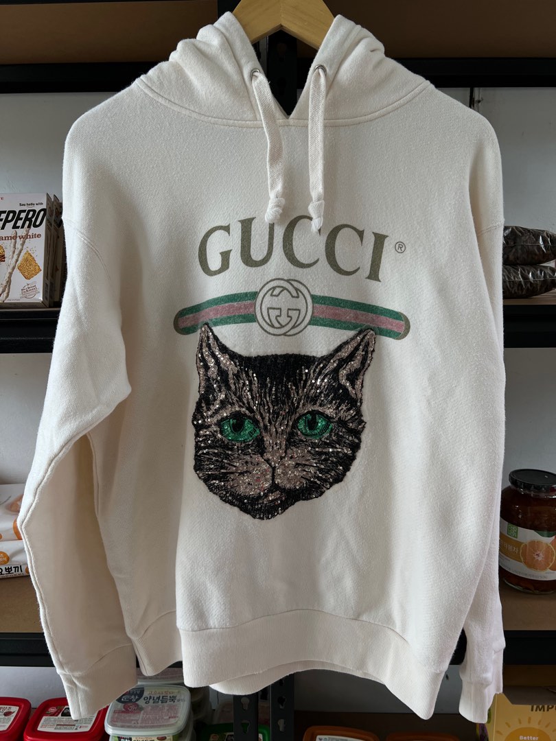 Gucci Mystic Cat Logo Hoodie Luxury Apparel on Carousell