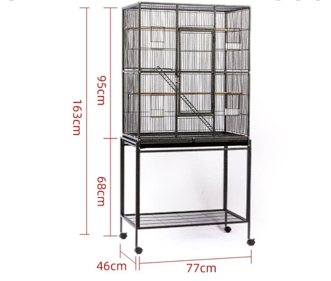Hammerspray wrought iron parrot cage. Size approx 77x 46x163cm. Ideal ... - Plus Size Parrot Cage Sizes