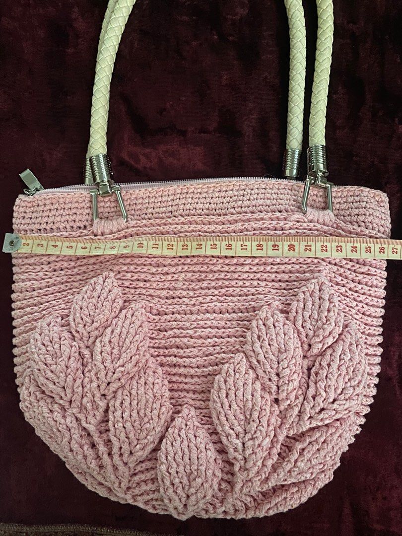 Handmade 3D Leaf Crochet Hand Bag