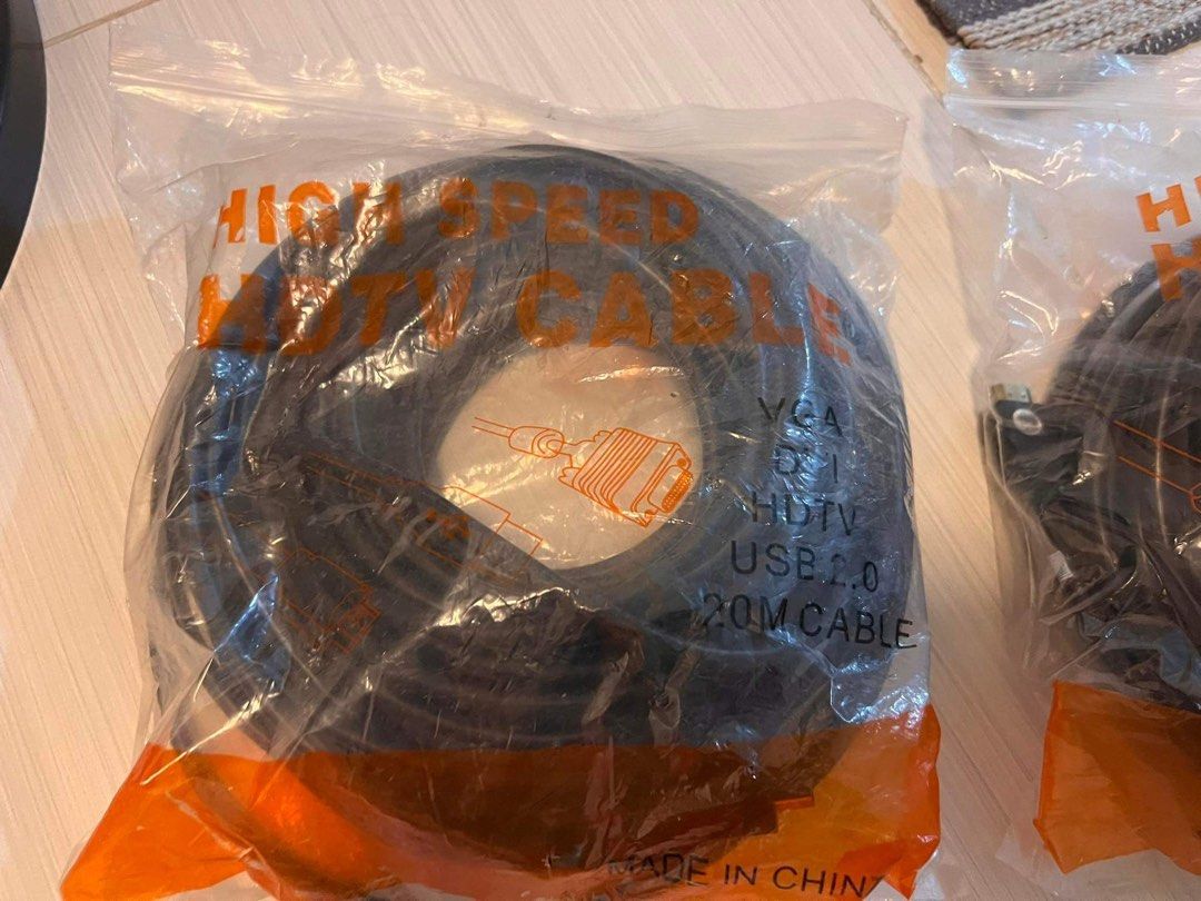 High Speed HDTV Cable (Category: Electrical, Adaptors & Sockets) located in Rizal. Submitted by brandedclosetsale (Listing ID 1224942752, Image 2). Description: 600 x 1 pc ( 2 pcs available) Brand new VGA DVI USB 2.0 20 meters cable.