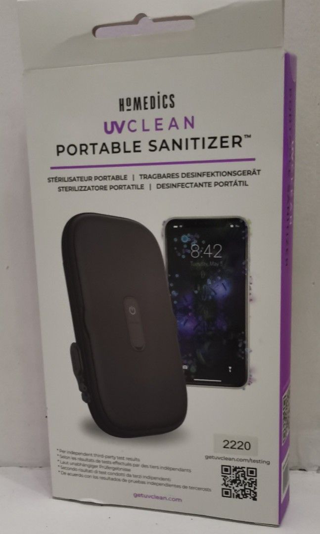 Homedics UV Portable Sanitizer (Category: Other Gadgets) located in Bacoor. Submitted by edsaur (Listing ID 1224987105, Image 2). Description: NOTE: PRICE IS NEGOTIABLE Your Phone is the most filthiest and dirtiest than a public bathroom. Your phone's sanitization could danger your health! Sanitize your Phone with this Homedic™ UV Portable Sanitizer! Clinically tested wiping out 99.99% of air-borne contaminates, both the UV-C phone sanitizer and 