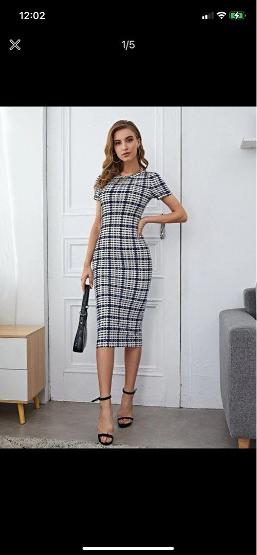 Houndstooth pencil dress best sale
