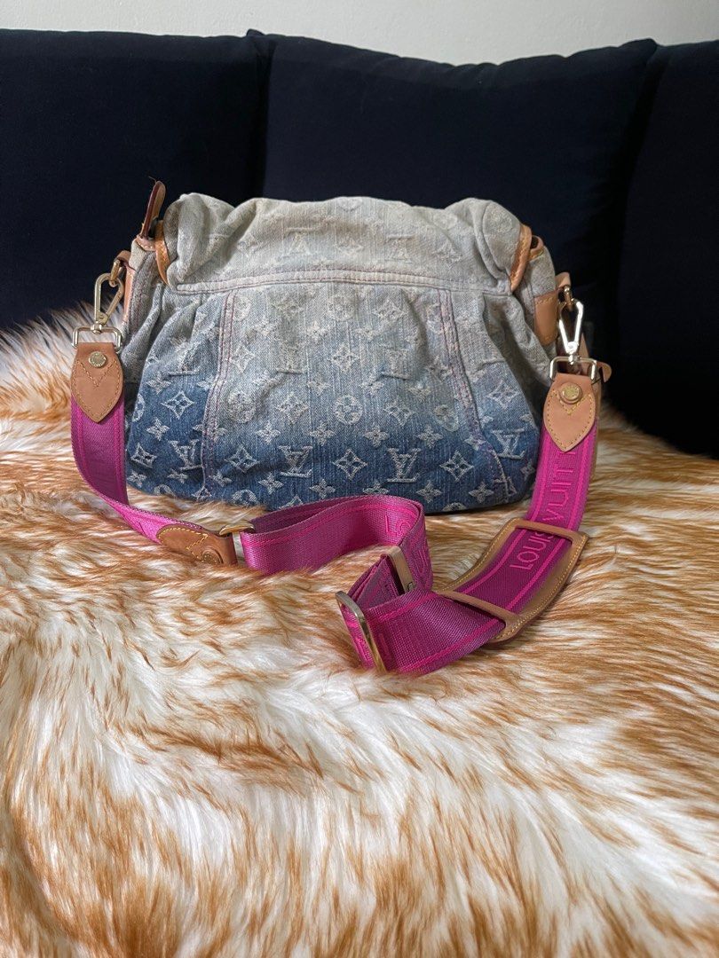 Louis Vuitton SunBurst handbag Brown Blue Denim ref.591534 - Joli